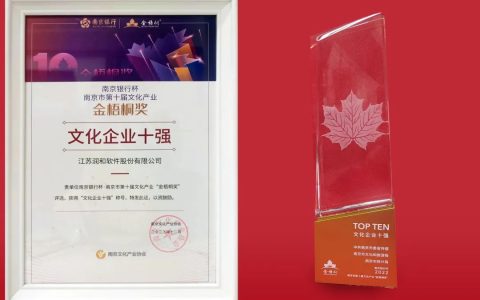 润和软件荣获南京市“金梧桐奖”文化企业十强
