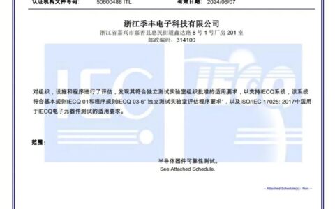 季丰电子获得ISO/IEC 17025 资质认定