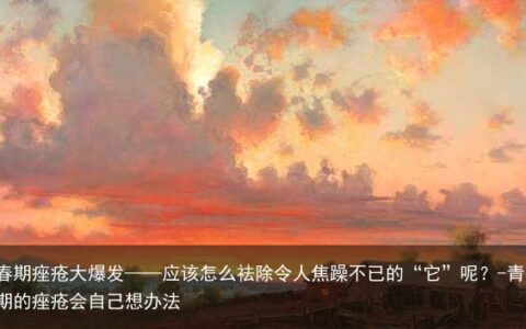 青春期痤疮大爆发——应该怎么祛除令人焦躁不已的“它”呢？-青春期的痤疮会自己想办法