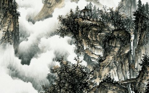 这“山水画”大境界，大气魄，云山浑融一气的大美之境！-水墨山水画云雾画法