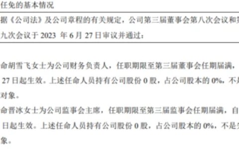 储吉信息任命胡雪飞为公司财务负责人 2022年公司亏损846.81万（宁海储家在哪里）