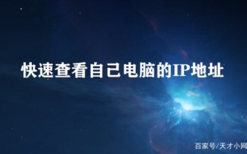 快速查看自己电脑的IP地址（小工具）-如何快速查询电脑ip地址记录