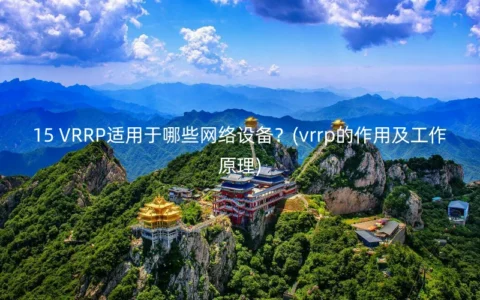 15 VRRP适用于哪些网络设备？(vrrp的作用及工作原理)